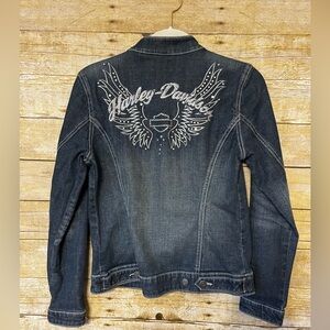 Harley Davidson embellishments Jean jacket size M